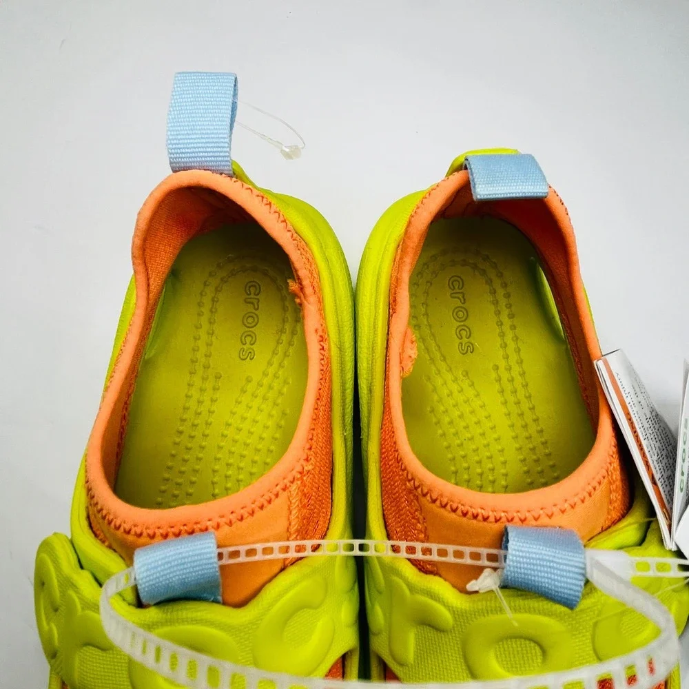 NWT Crocs Swiftwater Splash Water Shoe Kids J1 Lime‎ Green Orange Beach Summer